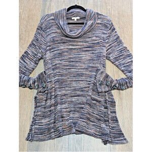 Kate & Sam Sweater Womens XL Purple Long Sleeve Knit Cowl Neck Soft Stretch